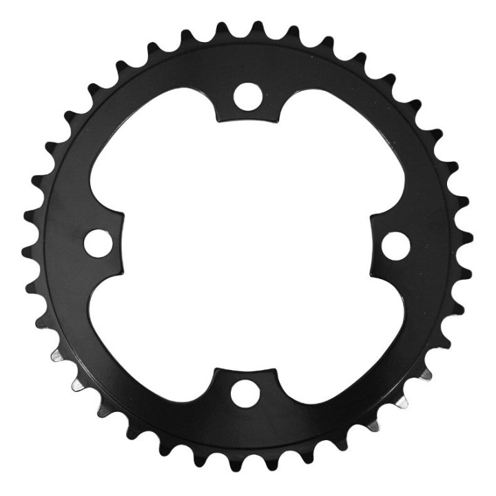 Plateau VAE-E-Bike 4 branches Ø 104 Pour Bosch 38 dents Mono Noir Acier (Pour Systeme 1Ere Et 3Ème Generation - Compatible Brose) En Vrac