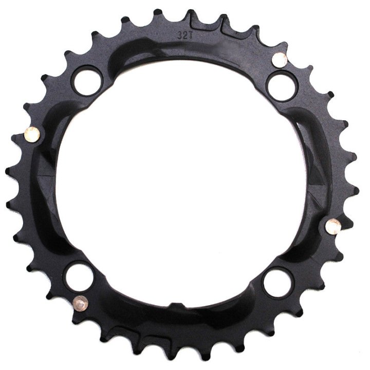 Plateau VTT 4 branches Ø 104 Stronglight Triple 32 dents Milieu Noir Alu 8-9V.