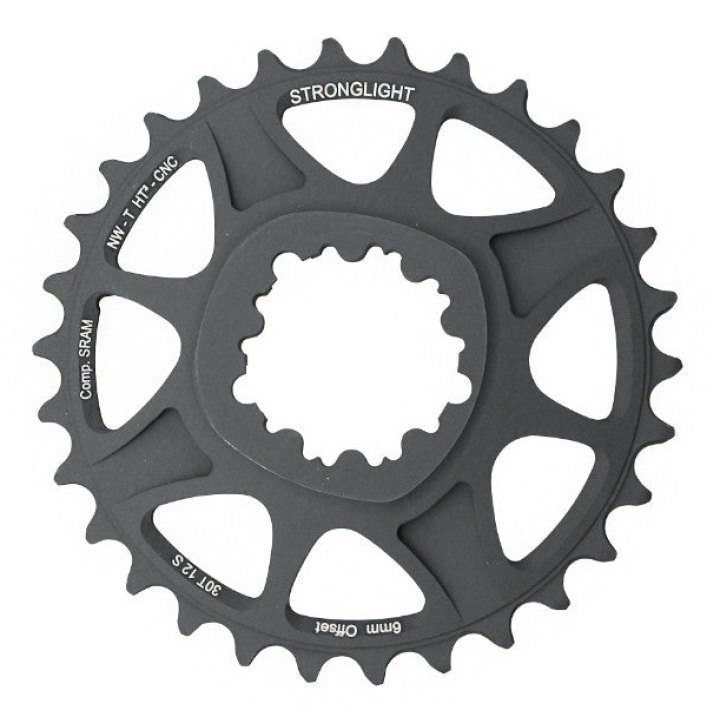 Plateau VTT Direct Mount Pour Sram Xx1-X01 Stronglight Ht3 Mono 30 dents Noir Alu 12V. Narrow Wide (Deport 6 mm)