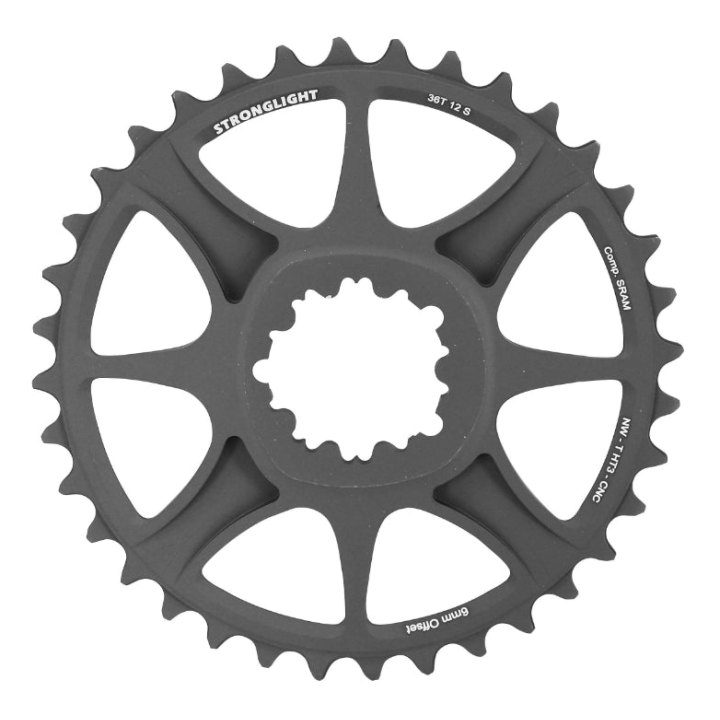 Plateau VTT Direct Mount Pour Sram Xx1-X01 Stronglight Ht3 Mono 36 dents Noir Alu 12V. Narrow Wide (Deport 6 mm)