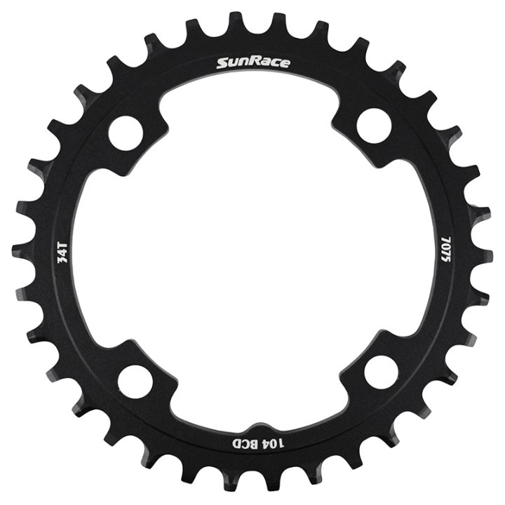 Plateau VTT 4 branches Ø 104 Pour Sunrace 34 dents Mono Noir Alu Compatible Autres Marques Narrow Wide