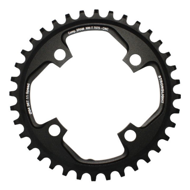 Plateau VTT 4 branches Ø 94 Pour Sram X01 Stronglight 36 dents Mono Noir Alu 7075 11V. Narrow Wide - Épaisseur 5 mm