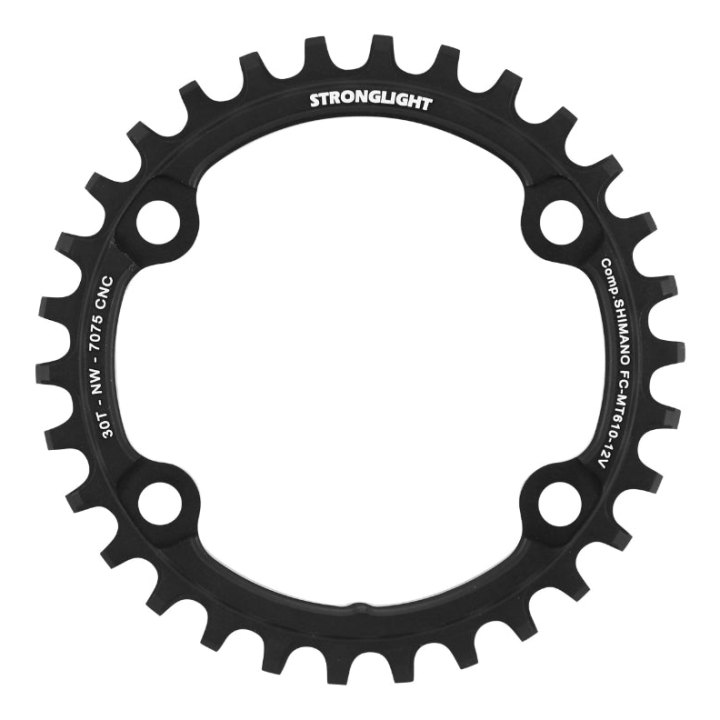 Plateau VTT 4 branches Ø 96 Pour Shimano Slx Mt610 Stronglight 30 dents Mono 12V. Noir