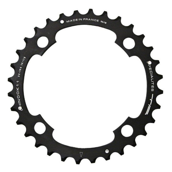 Plateau VTT 4 branches Ø 104 Ta Chinook Triple 42 dents Extérieur Noir Alu Pour Shimano - Sram - Race Face - Fsa 10-11V.