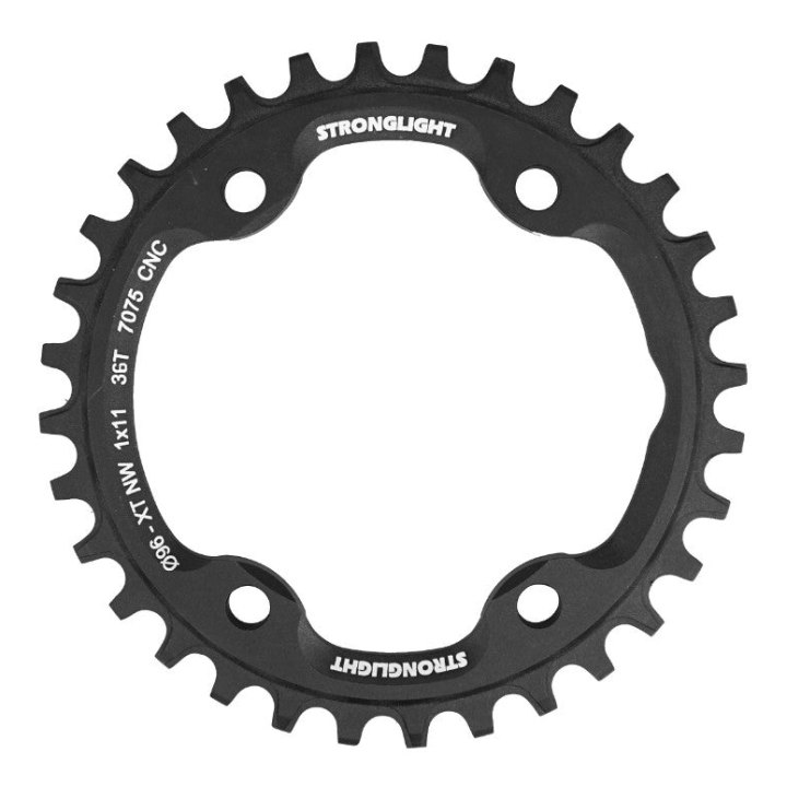 Plateau VTT 4 branches Ø 96 Pour Shimano Xt M8000-Slx M7000 Mono Stronglight 36 dents 11V. Narrow Wide Noir Non Filete