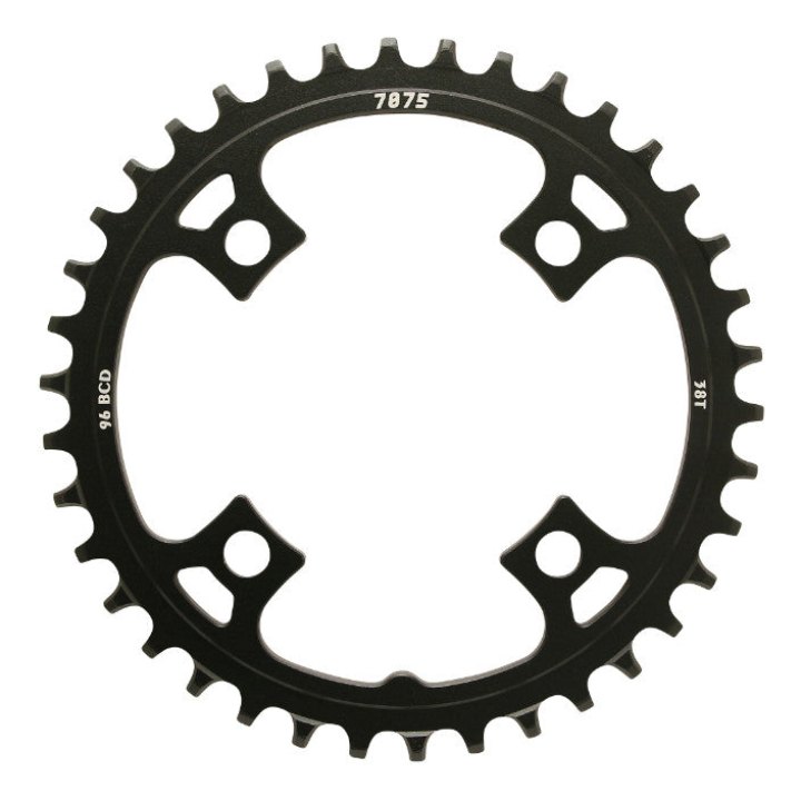 Plateau VTT 4 branches Ø 96 Pour Sunrace 38 dents Mono Mx 12-11-10V. Noir Narrow-Wide Alu Compatible Autres Marques