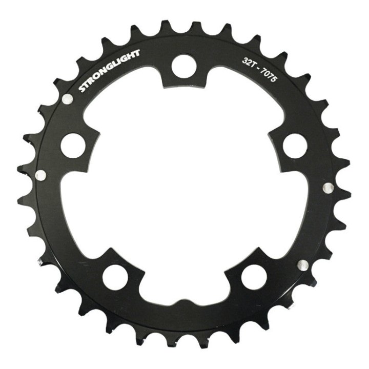 Plateau VTT 5 branches Ø 94 Stronglight Triple 32 dents Noir Milieu Alu 7075 8-9V.