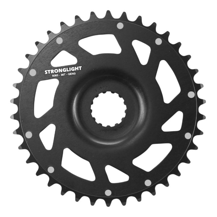 Plateau VTT Direct Mount 38 dents Noir Alu Stronglight VAE-E-Bike Mono Alu 7075 Stronglight (Pour Systeme Bosch 3Ème Generation)
