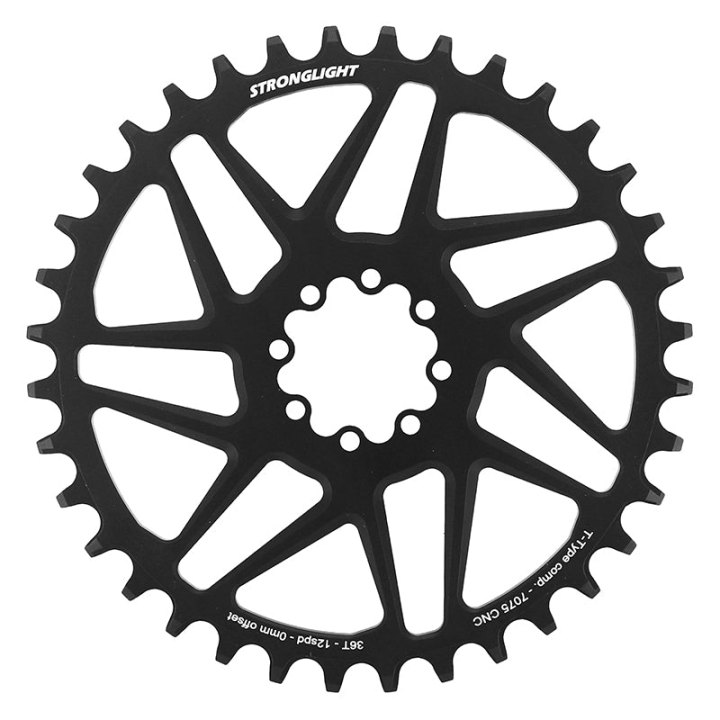 Plateau VTT Direct Mount 8 Trous Pour Sram Sx-Nx-Gx Stronglight Mono Alu Noir 36 dents - 12V. Narrow Wide