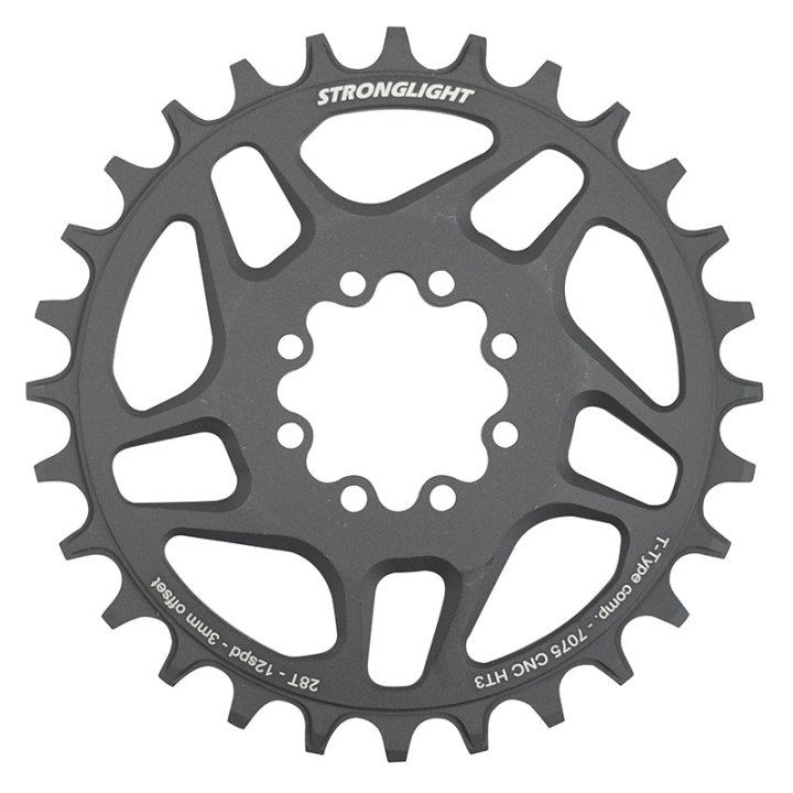 Plateau VTT Direct Mount 8 Trous Pour Sram X01-Xx1 Stronglight Mono Alu Ht3 Noir 28 dents - 12V. Narrow Wide (Deport 3 mm)