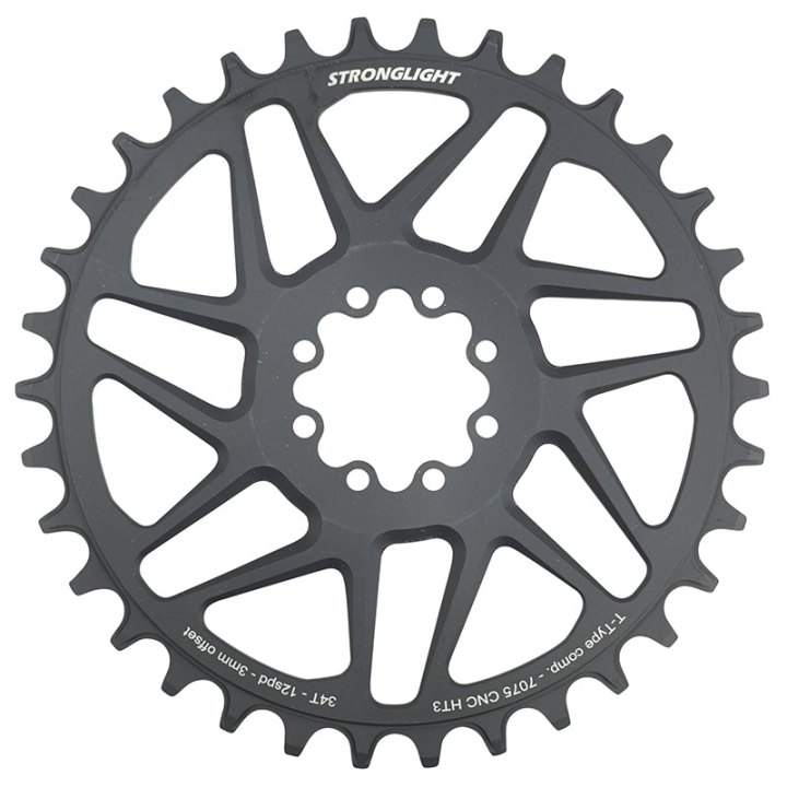 Plateau VTT Direct Mount 8 Trous Pour Sram X01-Xx1 Stronglight Mono Alu Ht3 Noir 34 dents - 12V. Narrow Wide (Deport 3 mm)
