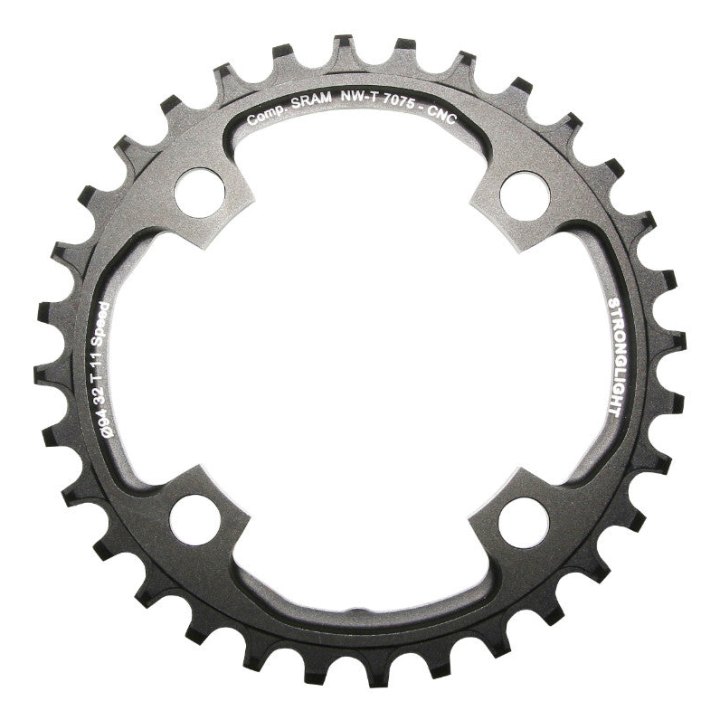 Plateau VTT 4 branches Ø 94 Pour Sram X01 Stronglight 32 dents Mono Noir Alu 7075 11V. Narrow Wide - Épaisseur 5 mm