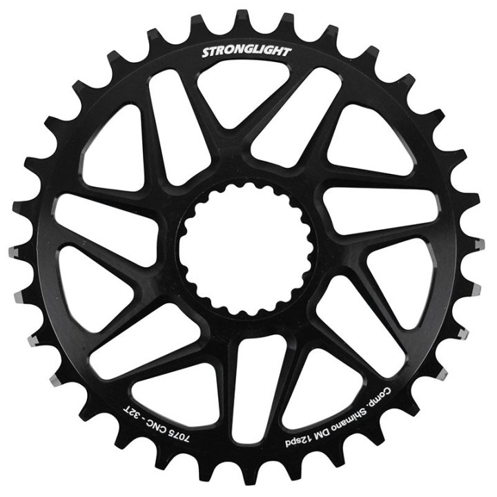 Plateau VTT Direct Mount Pour Shimano Fc-M6100-M6120-M6130-Fc-M7100-M7120-M7130-Fc-M8100-M8120-M8130 Stronglight Mono Alu Noir 32 dents - Deport 3 mm 12V.