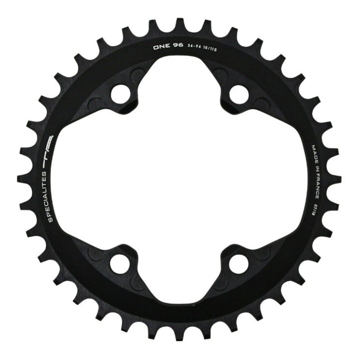 Plateau VTT 4 branches Ø 96 Pour Shimano Slx7000- Xt8000- Xtr9000 Ta One 36 dents Mono Noir Mat Alu 10-11-12V. Narrow Wide (Compatible Toute Chaîne 12V Sauf Shimano)