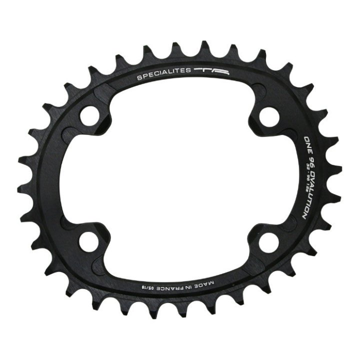 Plateau VTT 4 branches Ø 96 Pour Shimano Slx7000- Xt8000- Xtr9000 Ta One Ovalution 34 dents Mono Noir Mat Alu 10-11-12V. Narrow Wide (Compatible Toute Chaîne 12V Sauf Shimano)