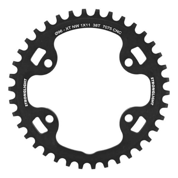 Plateau VTT 4 branches Ø 96 Pour Shimano Xt M8000-Slx M7000 Mono Stronglight 38 dents 11V. Narrow Wide Noir Non Filete