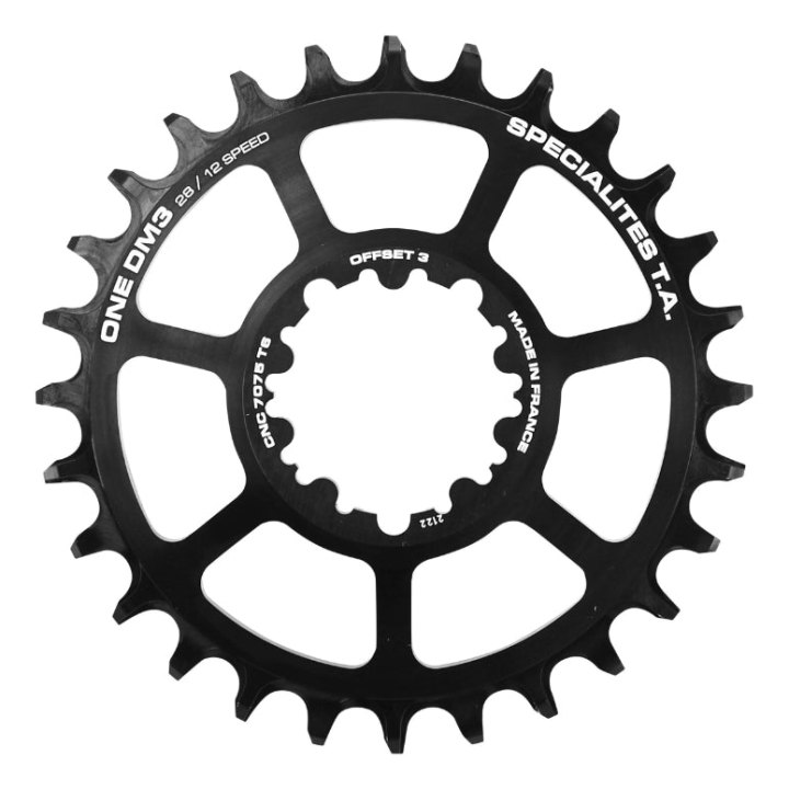 Plateau VTT Direct Mount Pour Sram Gx - Xx1 - X01 Ta Dm3 28 dents 11-12V. Narrow Wide Noir (Transmission Boost Deport 3 mm)