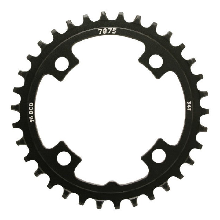 Plateau VTT 4 branches Ø 96 Pour Sunrace 34 dents Mono Mx 12-11-10V. Noir Narrow-Wide Alu Compatible Autres Marques