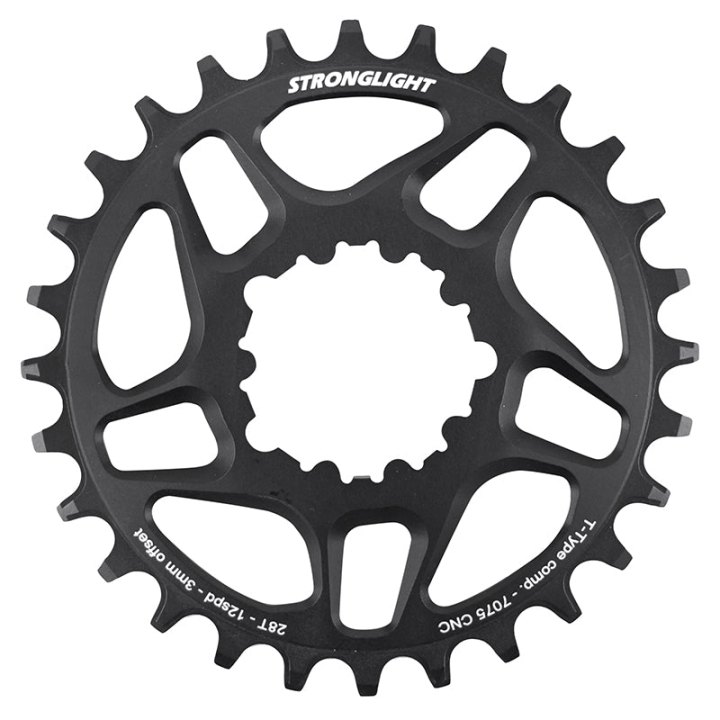 Plateau VTT Direct Mount Pour Sram Sx-Nx-Gx Stronglight Mono Alu Noir 28 dents - Deport 3 mm 12V.