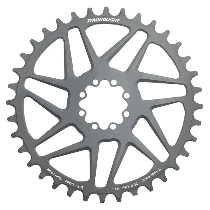 Plateau VTT Direct Mount 8 Trous Pour Sram X01-Xx1 Stronglight Mono Alu Ht3 Noir 36 dents - 12V. Narrow Wide