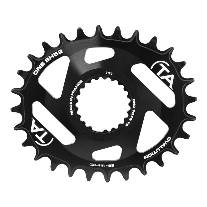 Plateau VTT Direct Mount Pour Shimano Xtr M9100 - Xt M8100 - Slx M7100 Ta One Sh52 Oval 28 dents Compatible M900 10-11-12V. Narrow Wide Noir
