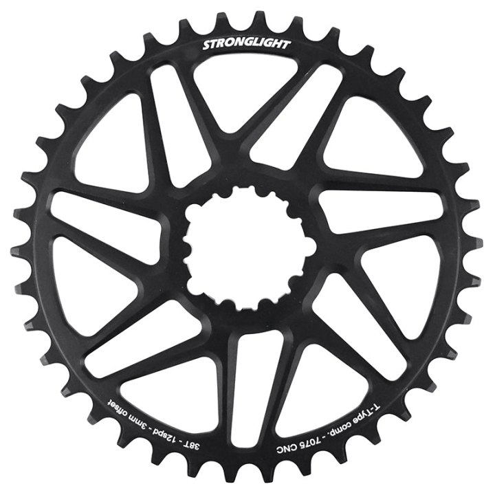 Plateau VTT Direct Mount Pour Sram Sx-Nx-Gx Stronglight Mono Alu Noir 38 dents - Deport 3 mm 12V.