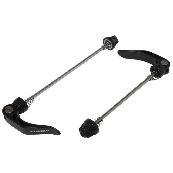Blocage Rapide De Roue Route Avant + Arrière Newton Noir VTT-Route (Compatible Patte Large Sur Cadre Carbone) (Kit 2 Pieces)