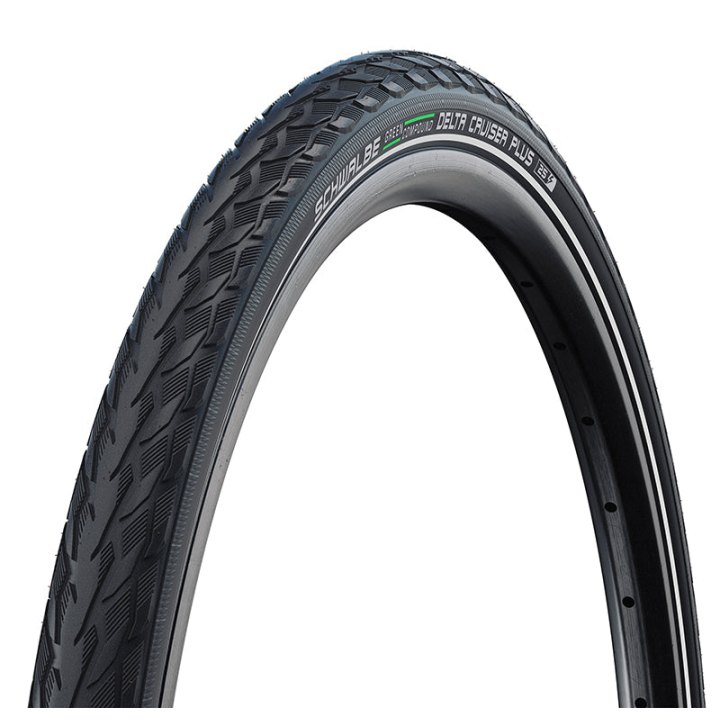 Pneu City 20 X 1.75 Schwalbe Delta Cruiser Plus Noir Tr (47-406) Renfort Puncture-Guard (Twin Skin) Compatible VAE