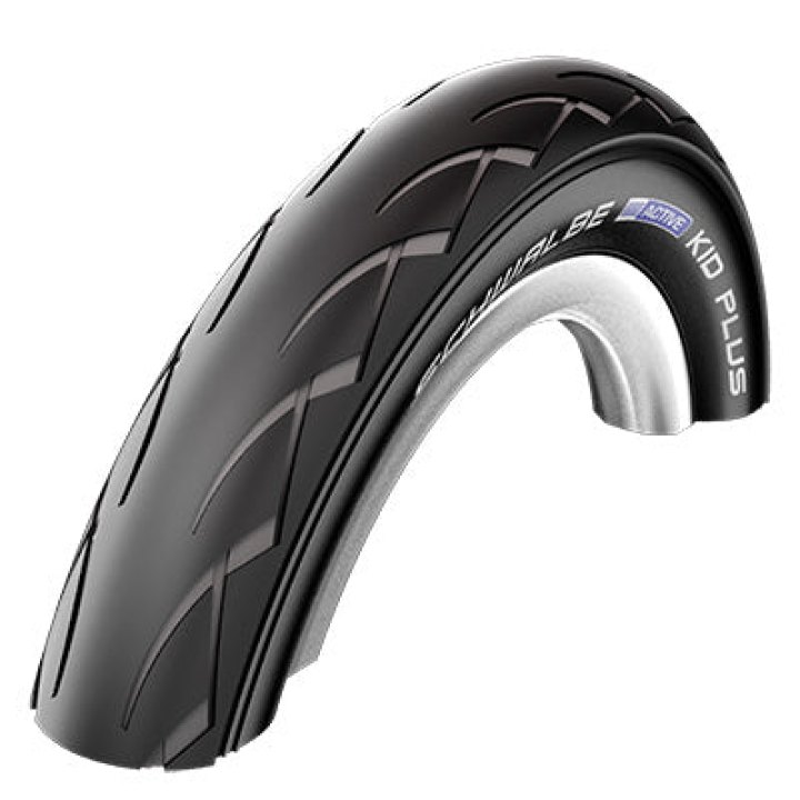 Pneu City 12 1-2 X 1.75 Schwalbe Kid Plus Noir (Poussette) Tr (47-203) Renfort Puncture-Guard