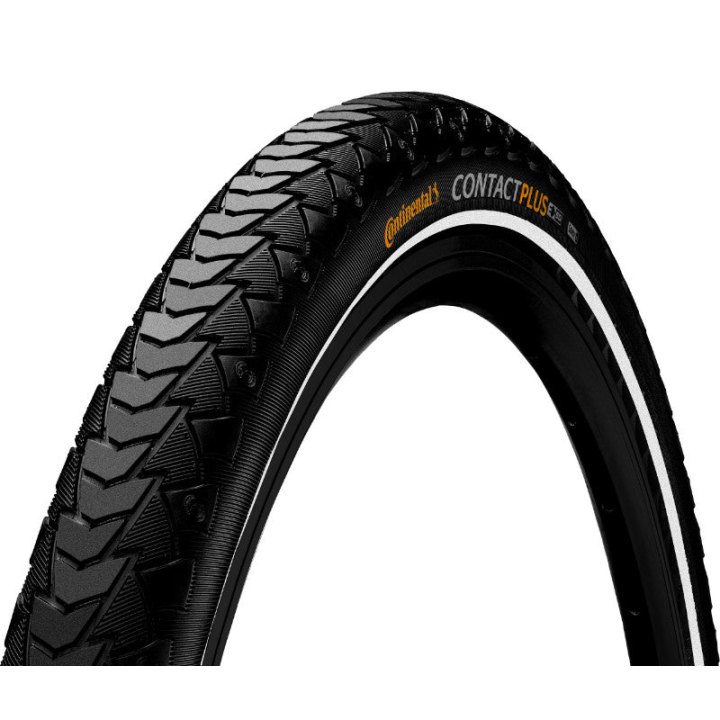 Pneu City VAE 24 X 1.75 Continental Contact Plus Noir Tr (47-507) Renfort 5 mm Homologué VAE Flanc Reflex Homologué VAE E50