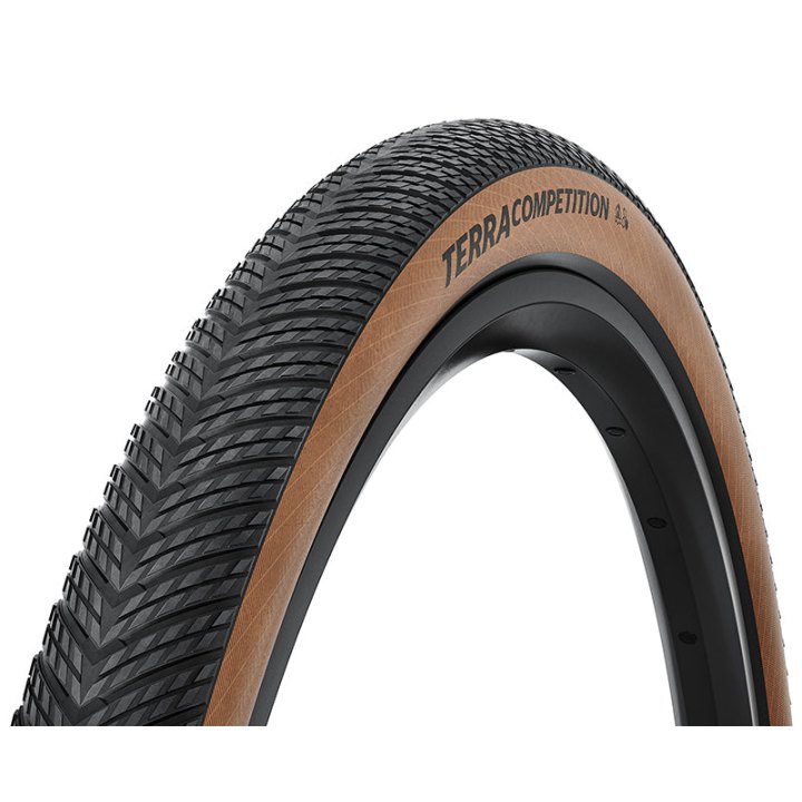 Pneu Gravel 700 X 40 Continental Terra Competition Trail Noir Flanc Marron Tubeless Ready Ts (40-622) Compatible VAE