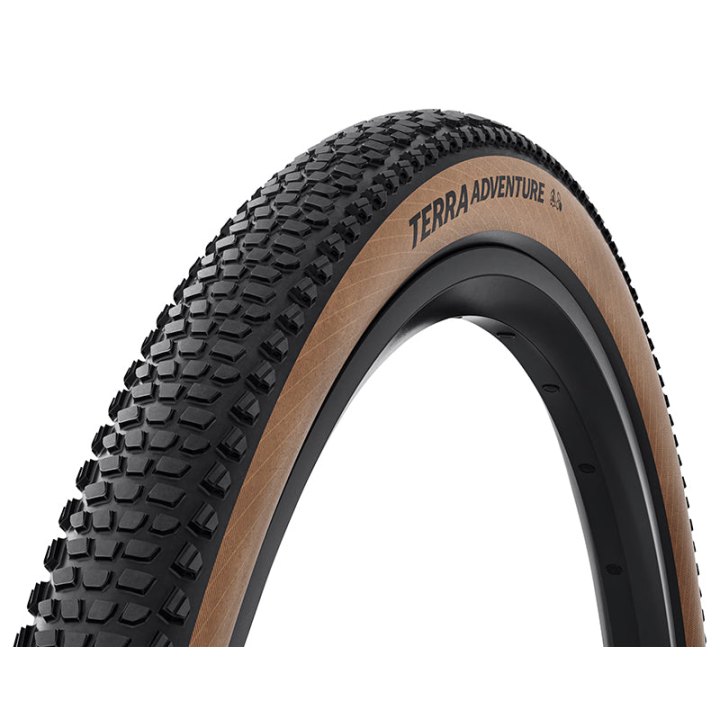 Pneu Gravel 700 X 50 Continental Terra Adventure Noir Flanc Marron Tubeless Ready Ts (50-622) Compatible VAE Et VTT En 29X2.00