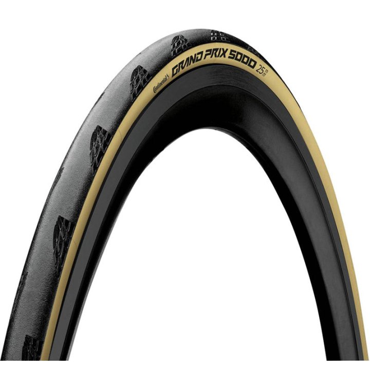 Pneu Route 700 X 28 Continental Grand Prix 5000 Noir Flanc Creme Ts (28-622) -Gp5000-