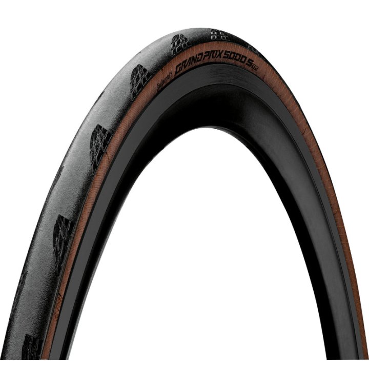 Pneu Route 700 X 28 Continental Grand Prix 5000S Tubeless Ready Noir Flanc Marron Ts (28-622) -Gp5000 Str- Compatible Technologie Sans Crochet Pour Giant - Zipp