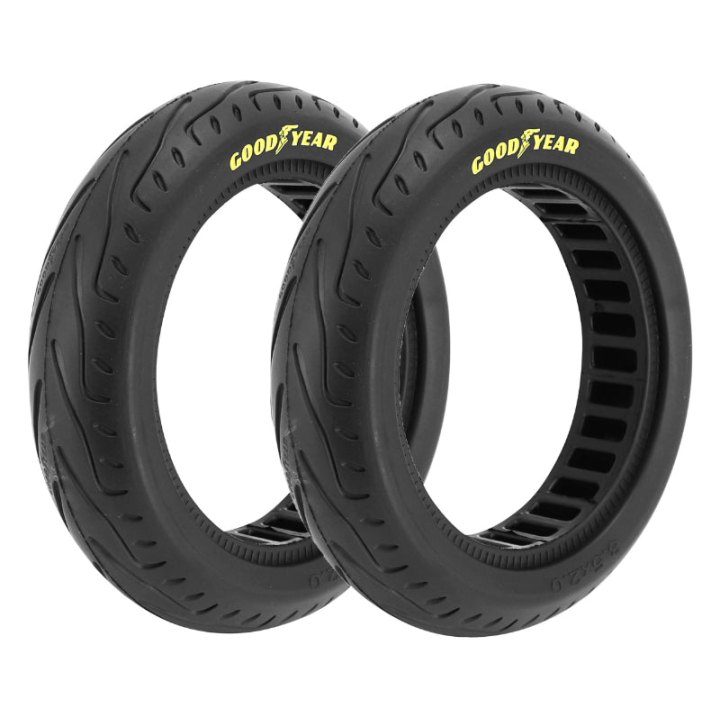 Pneu Trottinette Plein 8.5 X 2.00 Goodyear Noir Anti-Crevaison (Vendu Par 2 Sur Carte) - Largeur Intérieur 35 mm