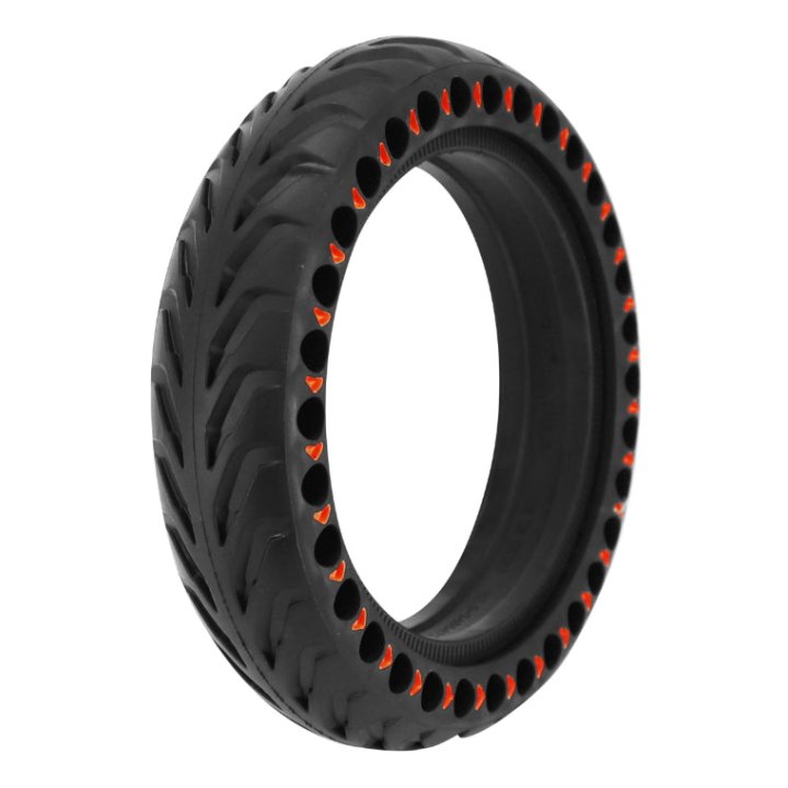 Pneu Trottinette Plein Fleche Alveole 8.5 X 2.00 Noir Et Rouge - Largeur Intérieur 34 mm