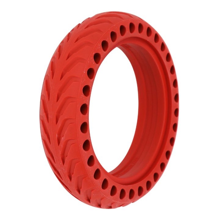 Pneu Trottinette Plein Alveole 8.5 X 2.00 Color Rouge - Largeur Intérieur 34 mm (Pour Xiaomi M365 Et Autres) (Offre Spéciale)