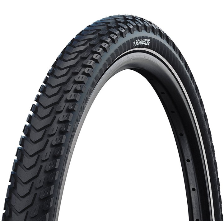 Pneu VTC - VAE Urbain 28-29 X 1.75 Schwalbe Marathon Mondial Noir Tr (47-622) Renfort 5 mm Flanc Reflex Homologué VAE E50