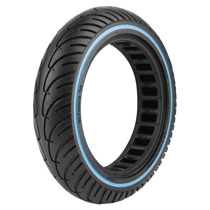 Pneu Trottinette Plein 8.5 X 2.00 Noir Liseret Bleu - Largeur Intérieur 36 mm