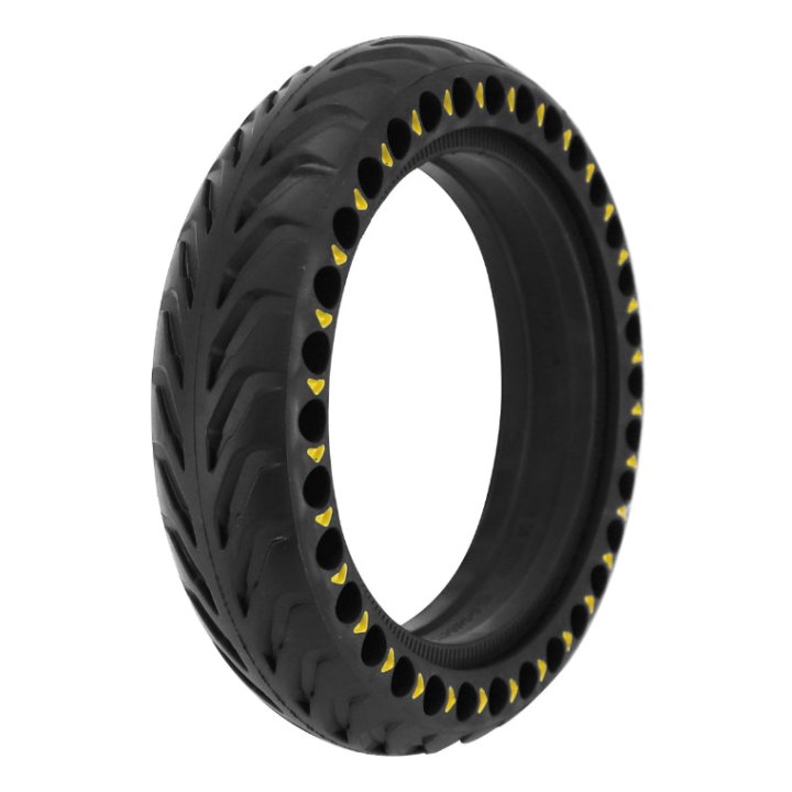 Pneu Trottinette Plein Fleche Alveole 8.5 X 2.00 Noir Et Jaune Fluo - Largeur Intérieur 34 mm