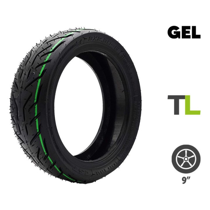 Pneu tubeless 9x2.50-6 CST + gel anti crevaison Nami Stellar