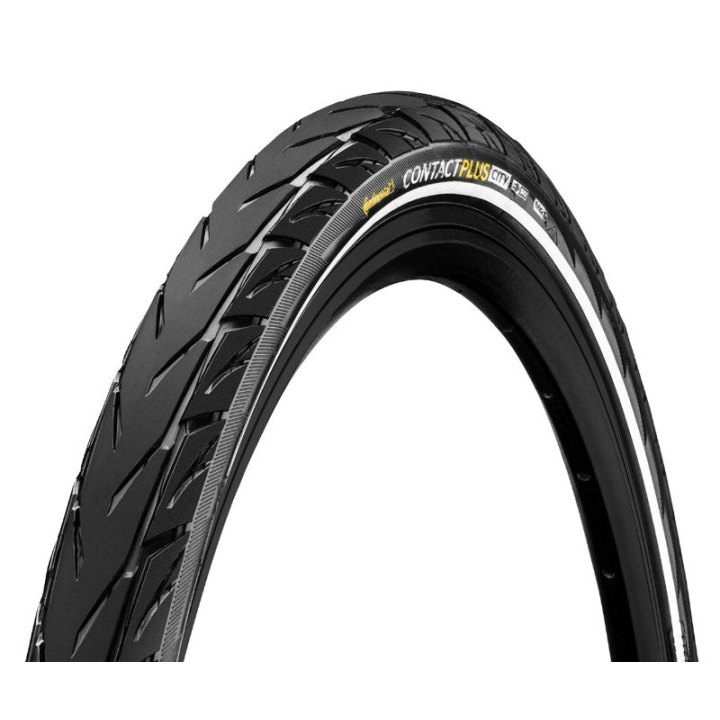 Pneu VTC - VAE Urbain 700 X 42 (29 X 1,60) Continental Contact Plus City Noir Flanc Reflex Tr (28-29 X 1,60) Renfort 5 mm Homologué VAE E50