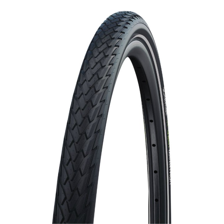 Pneu VTC Urbain 700 X 38B Schwalbe Marathon Green Noir Tr (40-635) Renfort Greenguard Flanc Reflex Compatible VAE (28X1 1-2)