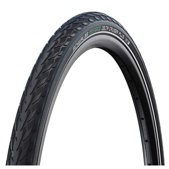 Pneu VTC Urbain 700 X 47 (29 X 1,75) Schwalbe Delta Cruiser Plus Noir Tr (47-622) Renfort Puncture-Guard (Twin Skin) Compatible VAE