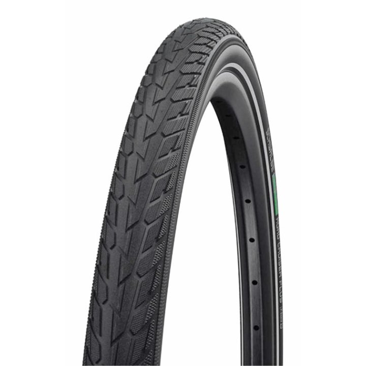 Pneu VTC Urbain 700 X 35 Schwalbe Delta Cruiser Plus Noir Tr (37-622) Renfort Green Guard Flanc Reflex