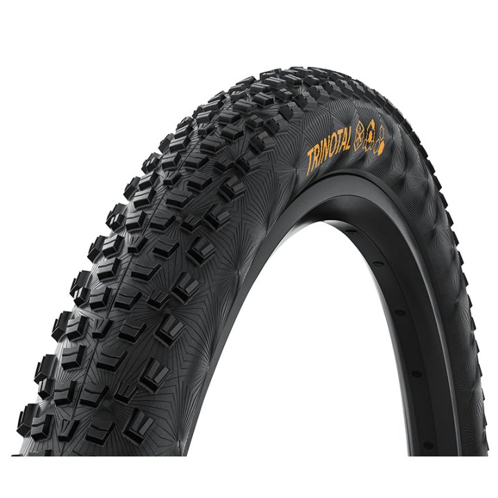 Pneu VTT 27.5 X 2.20 Continental Trinotal Trail Grip Noir Tubeless Ready Ts (50-584) Terrain Dur Et Mixte Compatible VAE (Equivalent Cross King)