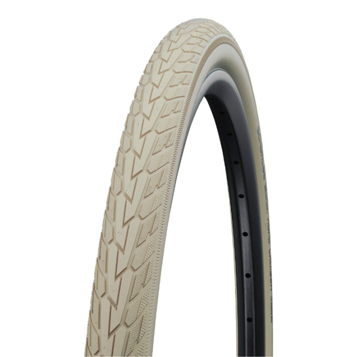 Pneu VTT Urbain 26 X 1.75 Schwalbe Road Cruiser Hs484 Creme Tr (47-559) Flanc Reflex
