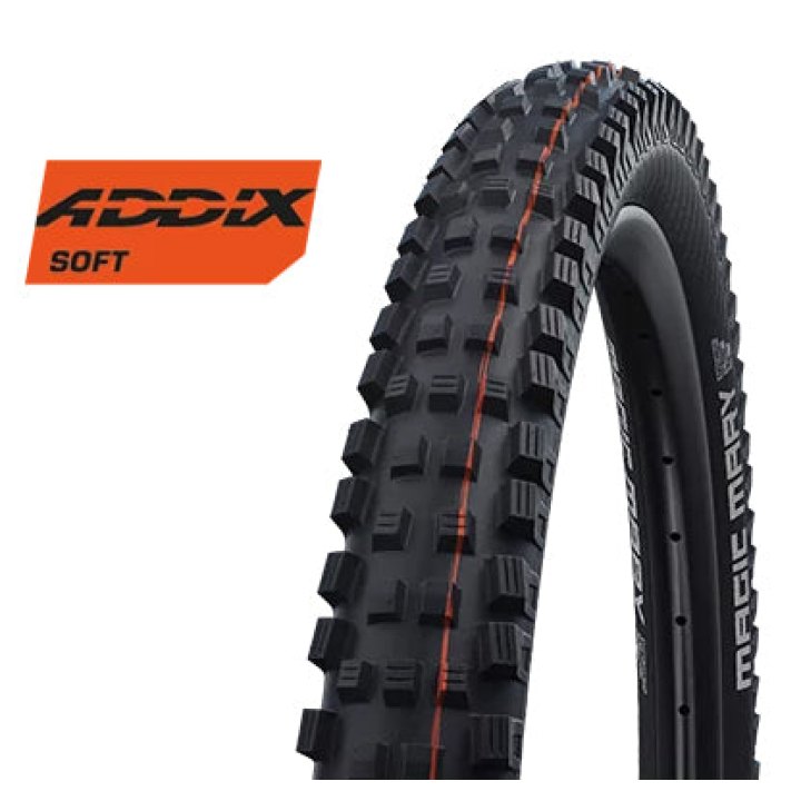 Pneu VTT Gravity 27.5 X 2.60 Schwalbe Magic Mary Evo Addix Super Gravity Soft Noir Tubeless Ready Ts (65-584) (650B) Compatible VAE