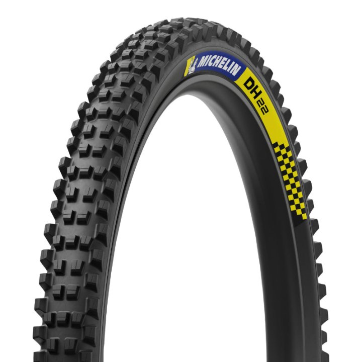 Pneu VTT Gravity 29 X 2.40 Michelin Dh22 Noir Stickers Bleu-Jaune Tubeless Ready Racing Line Ts (61-622)