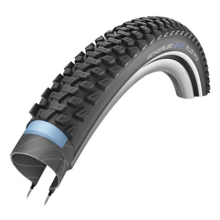 Pneu VTT Suv 29 X 2.10 Schwalbe Marathon Plus MTB Crampons Noir Tr (54-622) Renfort Flanc Reflex Homologué VAE E50